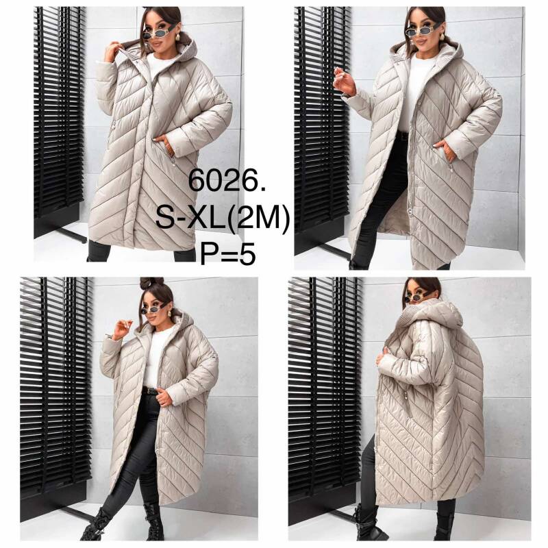 Plaszcze damskie zimowe Roz S-XL, 1 Kolor Paczka 5 szt